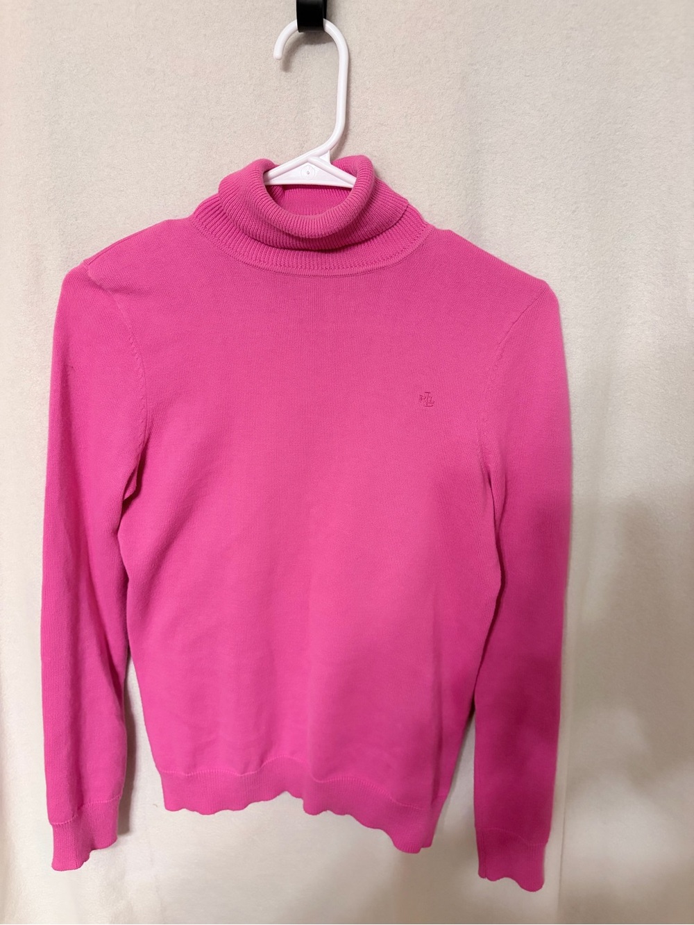 Lauren Ralph Lauren Fuchsia Pink Ribbed Turtleneck Sweater